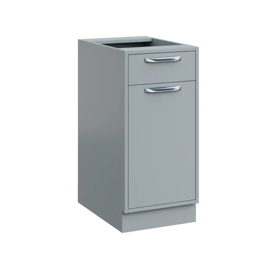 QS - 4DZ spodní skříňka, 1-dveřová/zásuvka, pravá, 900x400x600, šedá